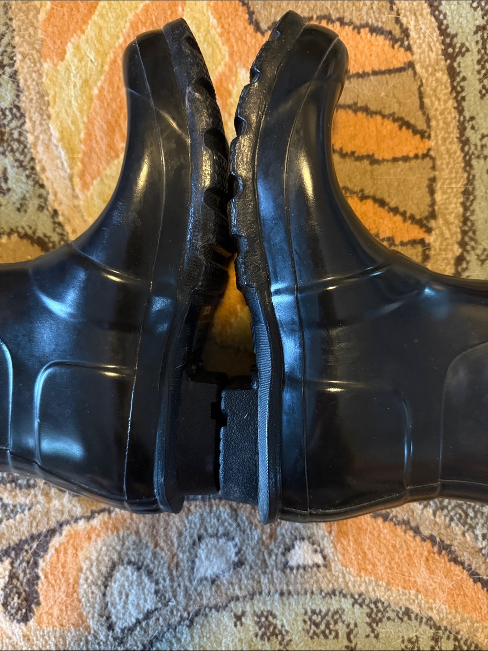 Hunter Tall Gloss Black Rain Boots - Classic Logo - Picture 5 of 12
